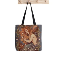 shopper cosmic lover color version printed tote bag women harajuku shopper handbag girl shoulder shopping bag lady canvas bag
