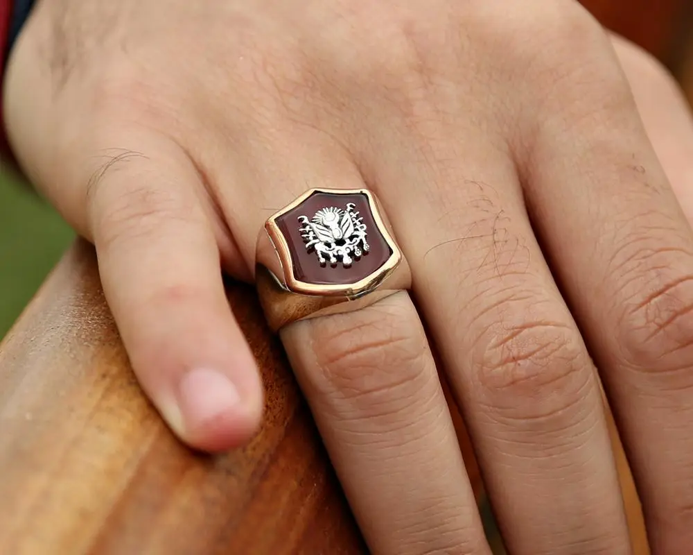 

925 пробы кольцо из драгоценного камня с серебряным агатом