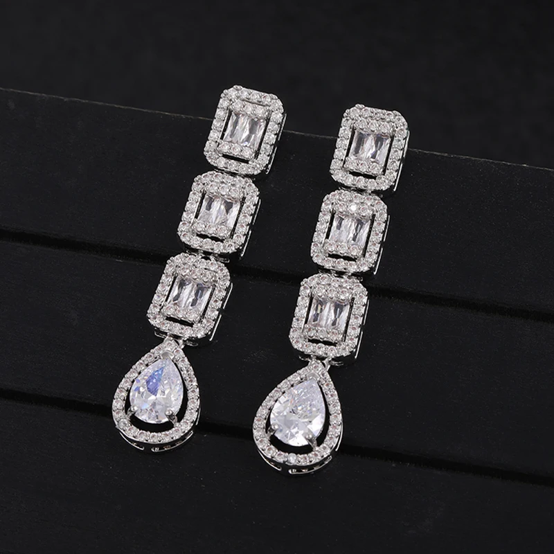 

Женские серьги-подвески с фианитом, серьги в американском стиле для свадьбы и вечеринки, E9386