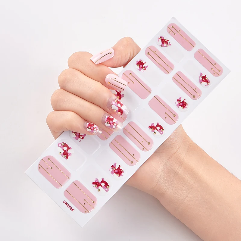 

22 Tips/Sheet Solid And Patterned Nails Nail Decoration Nail Stickers Adhesive Nail Wraps DIY Nails Sticker Designer Nail Tape