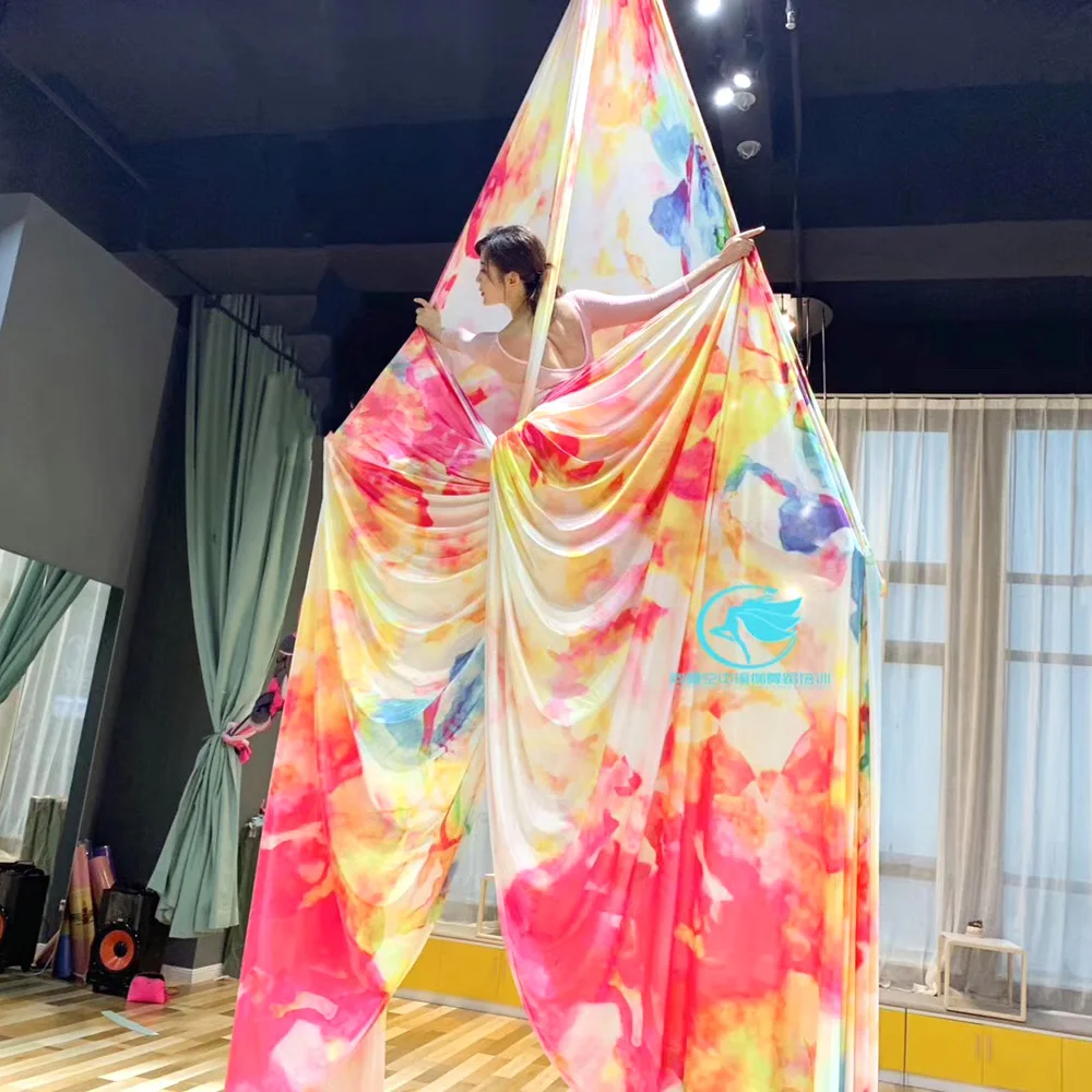 20 7 ярдов/19 м летающие воздушные шелки премиум класса для дома йоги Омбре