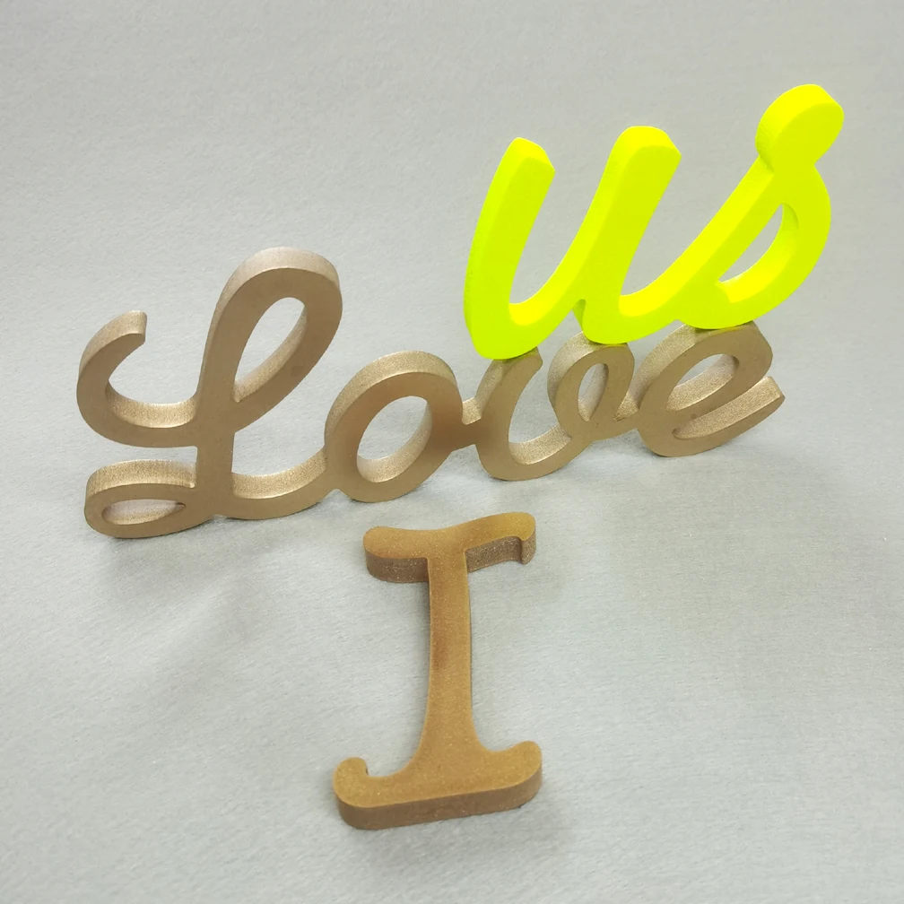 Customized Wood Wooden Words I Love Us Name Logo Shape For Kid's Boy Girls Baby Shower Birthday Wedding Party Decoration Design | Дом и