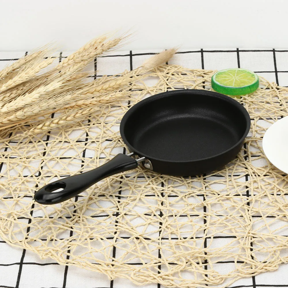 Антипригарная сковорода для яиц омлет мини Сковорода жарки черный 12 см кухня