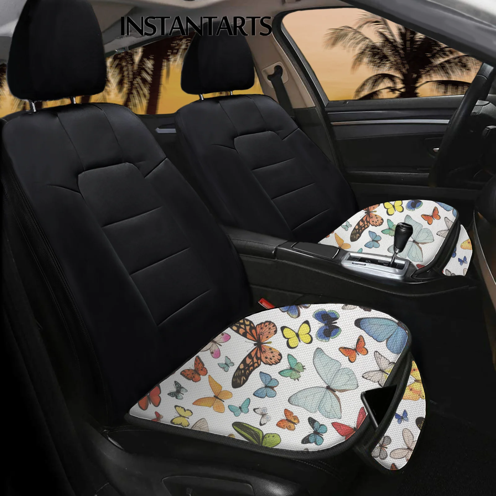 

Чехол для переднего сиденья автомобиля INSTANTARTS с модным дизайном в виде бабочки, легко устанавливается, подходит для большинства сидений авт...