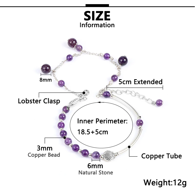 Корейские женские браслеты с натуральным камнем украшенные кристаллами из