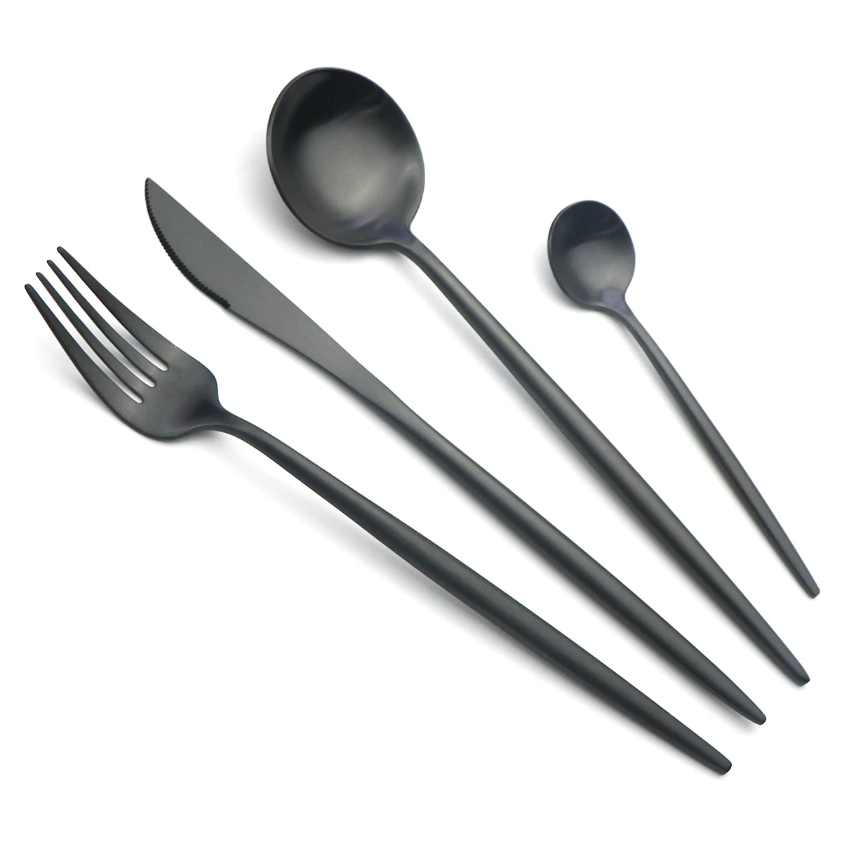 Западный 4 шт черный набор столовых приборов 18/10 нержавеющая сталь посуды матовые