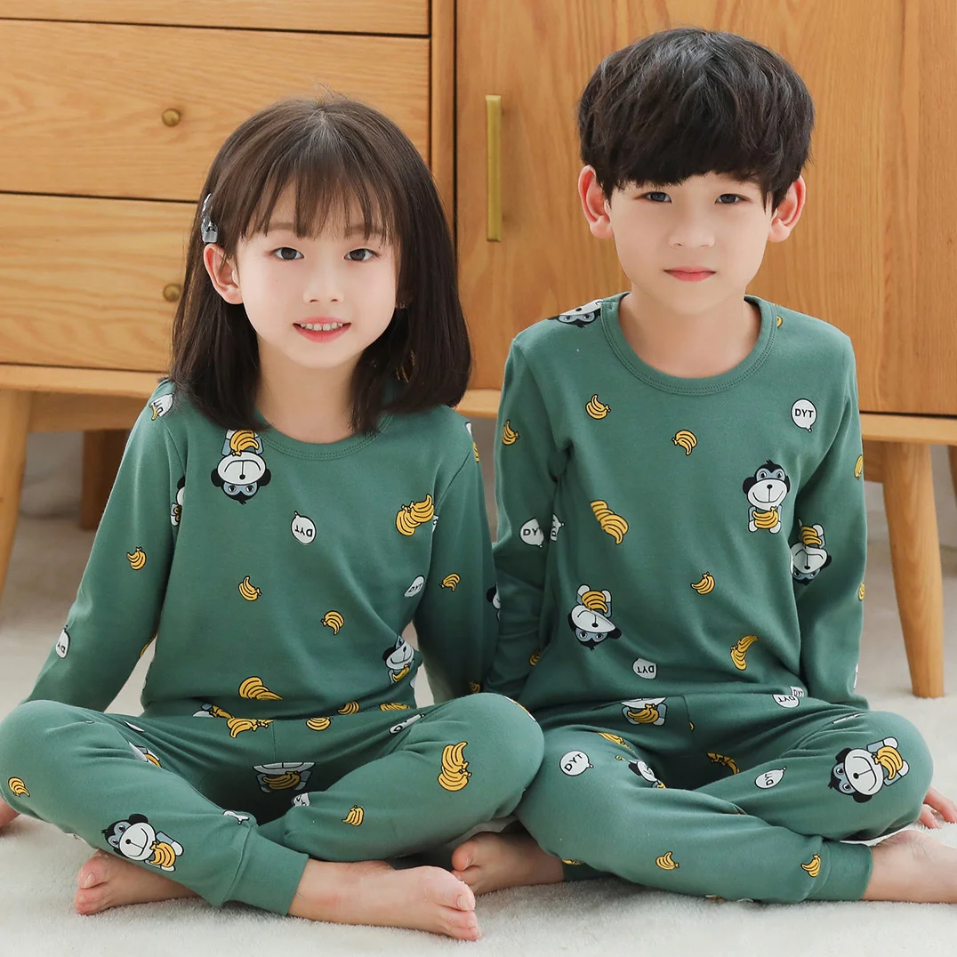 

Children's Long John For Johns Pyjamas Kids Sleeve Pajama Suit New Underwear Boys Girls Autumn Clothes Pants Sleepwear