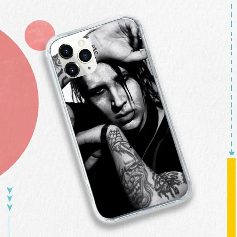 

Marilyn Manson American rock singer high quality Phone Case shell for iPhone 11 12 pro XS MAX 8 7 6 6S Plus X 5S SE 2020 XR