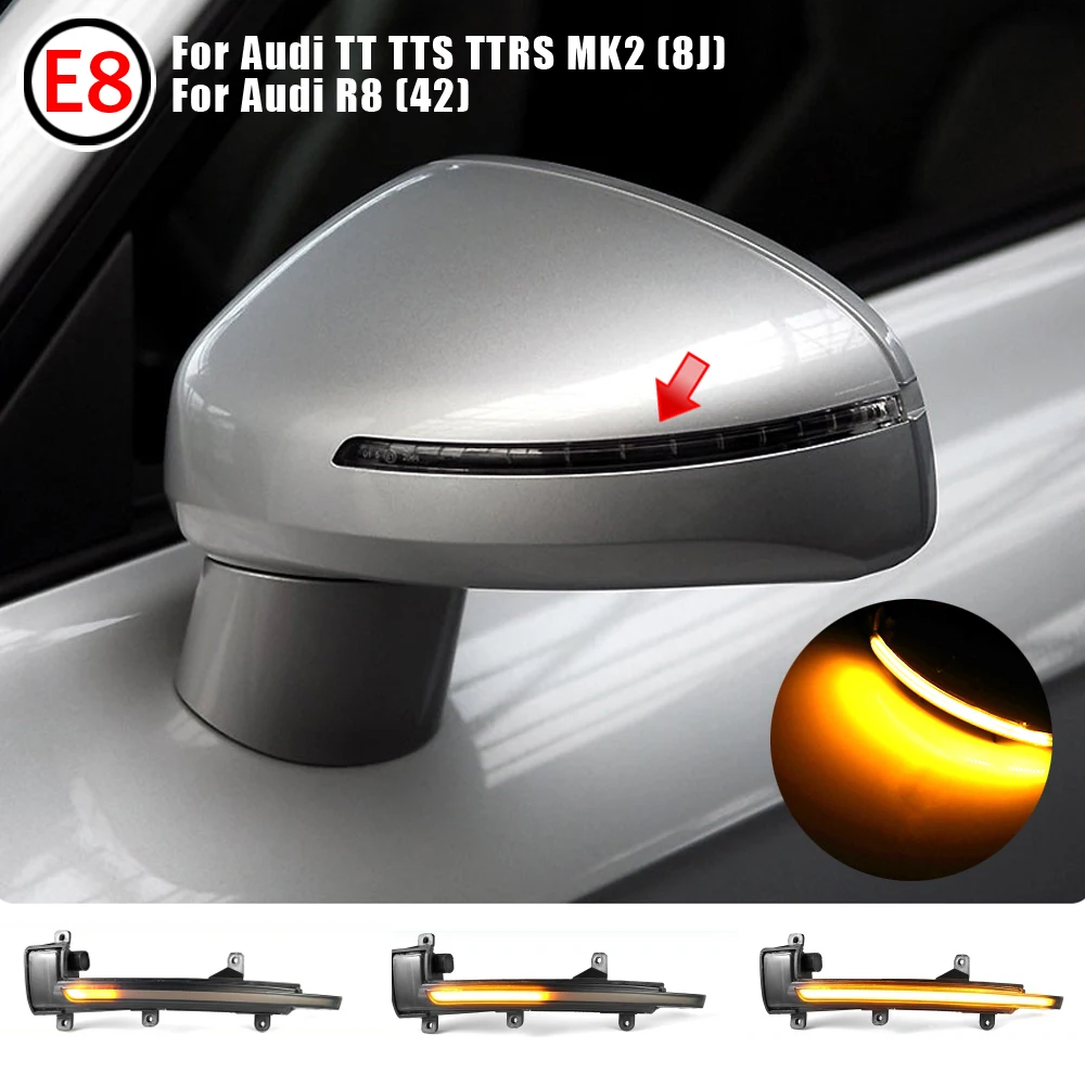 

2x Car Rearview Mirror Turn Signal Light For For Audi TT/TTS (8J) 2007-2014 Car LED Dynamic Side Mirror Sequential Blinker Lamps