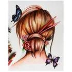 Волосы бабочка картина, вышитая бисером 5d рукоделие Алмазная мозаика квадратные Стразы домашний декор Набор для рисования с круглыми камнями и полотном с вышивкой