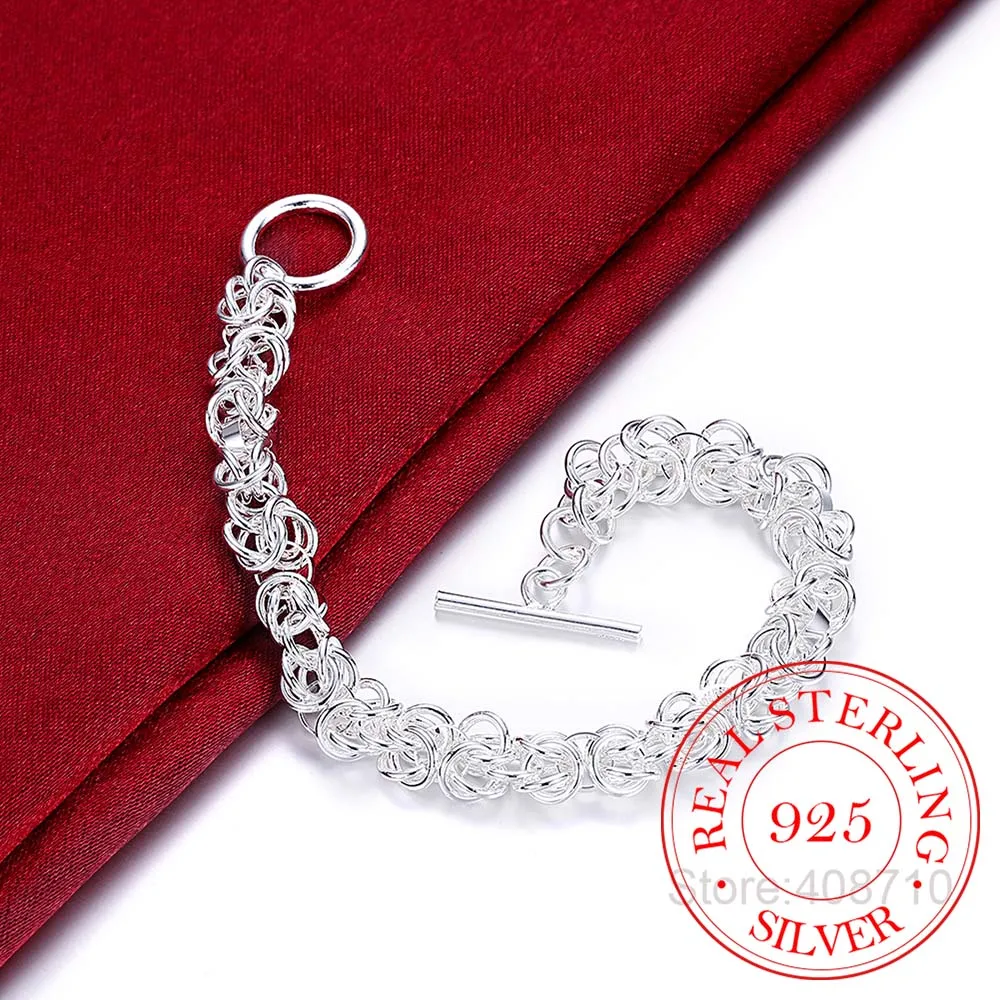 Женские изящные ювелирные изделия 6 мм витая Цепочка 20 см из стерлингового