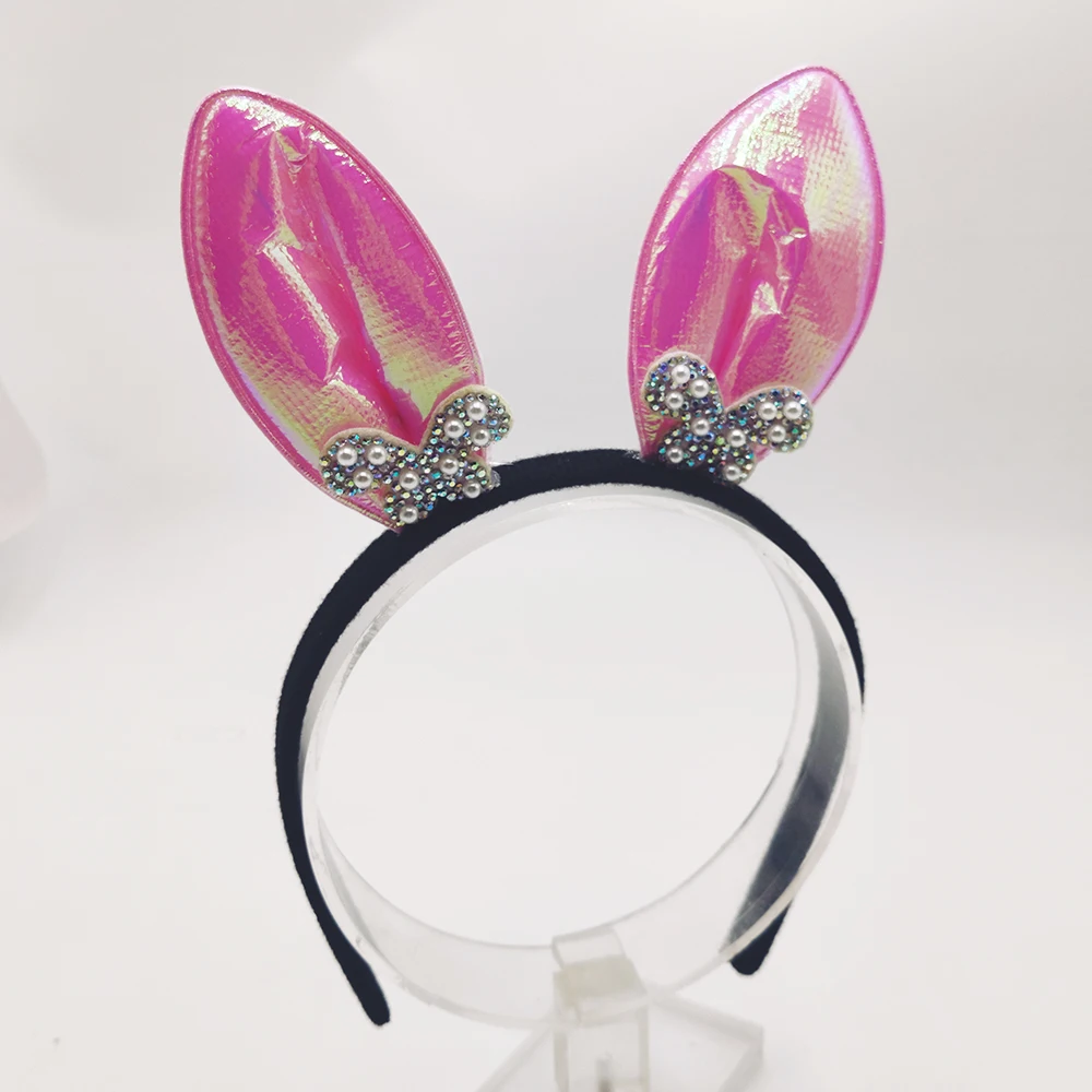 

Резной ободок с кроличьими ушами, Детские жемчужные повязки для волос с бабочками, повязка для волос для девочек, подарок на день рождения, а...