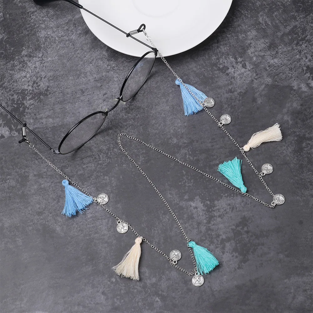 Цепочка для очков женская с цветными бусинами милая плюшевая Очаровательная