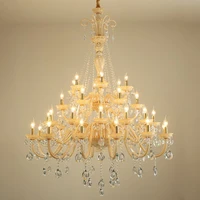 crystal large chandeliers luxury living room villa restaurant staircase light high end hotel lobby champagne gold candle lamps