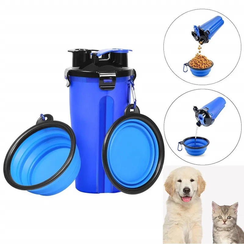 2 в 1 складная силиконовая бутылка для воды и еды | Дом сад