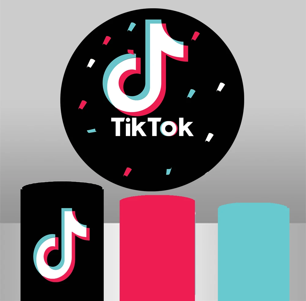 Круглый фон Tok Tik задний с музыкальными символами черная настольная Обложка на