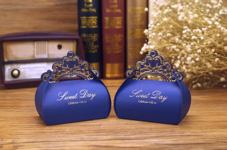 50 шт./лот Подарочная коробка с бронзовым покрытием конфет свадебный подарок