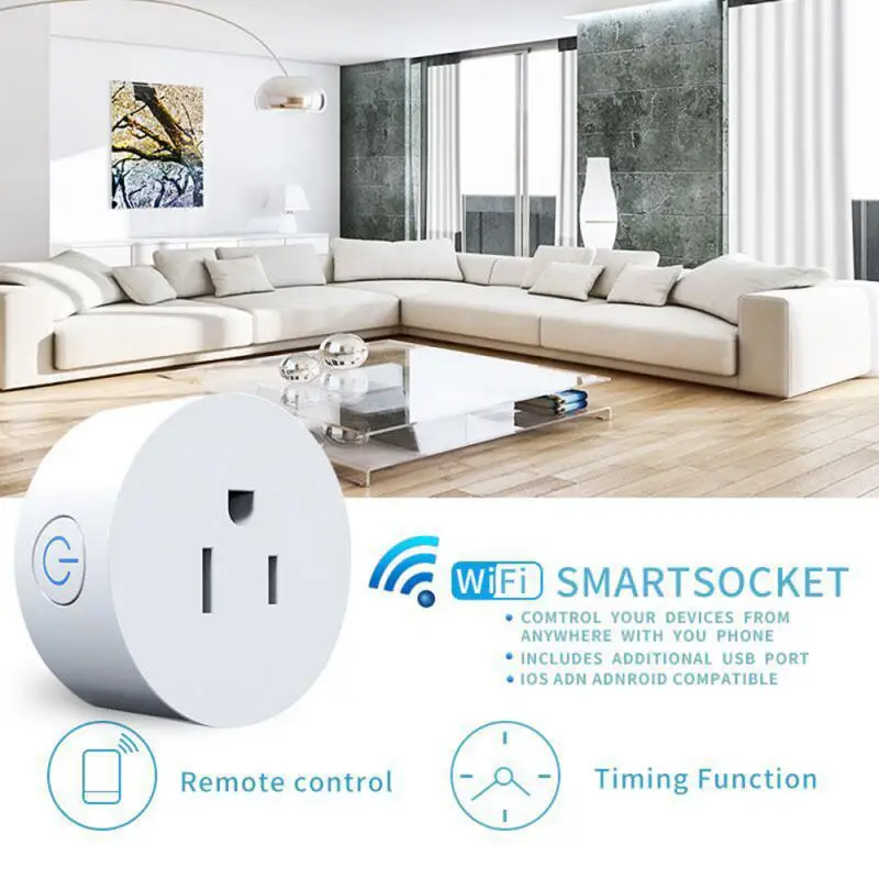 Розетка Wi Fi розетка Беспроводной Smart Plug Переключатель таймер приложение