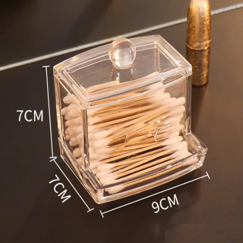 

Transparent Makeup Storage Box Cotton Swab Cotton Pad Organizer Brush Plastic Box Lipstick Display Stand Bathroom Accessories
