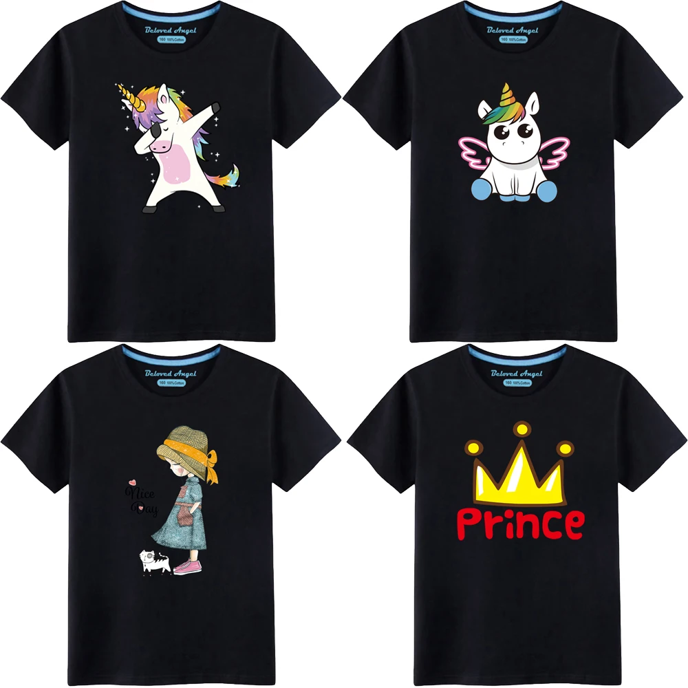 

3D Cartoon Baby Kids Boys Girls Tops Children T Shirt Short Sleeve Summer Clothing New Unicorn Print Tee Game Character Cosplay