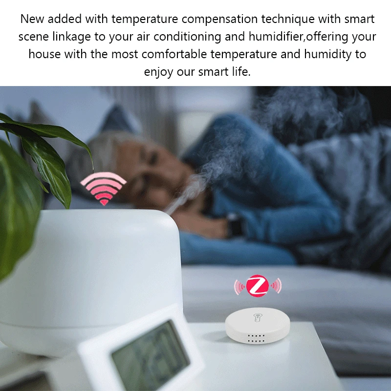 Умный датчик температуры и влажности Tuya/Smart Life работает от приложения ZigBee |