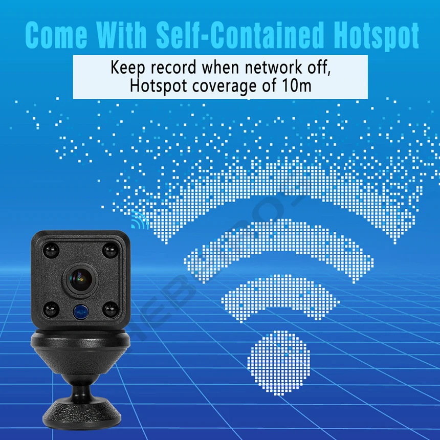 Мини-камера Hebeiros HD 1080P с датчиком движения IP-камера поддержкой Wi-Fi запись DV и аудио