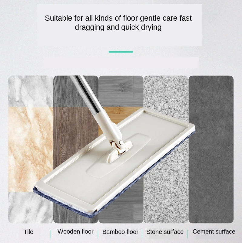 Ленивая плоская Швабра без рук с ковшом для сухой и влажной уборки бытовой