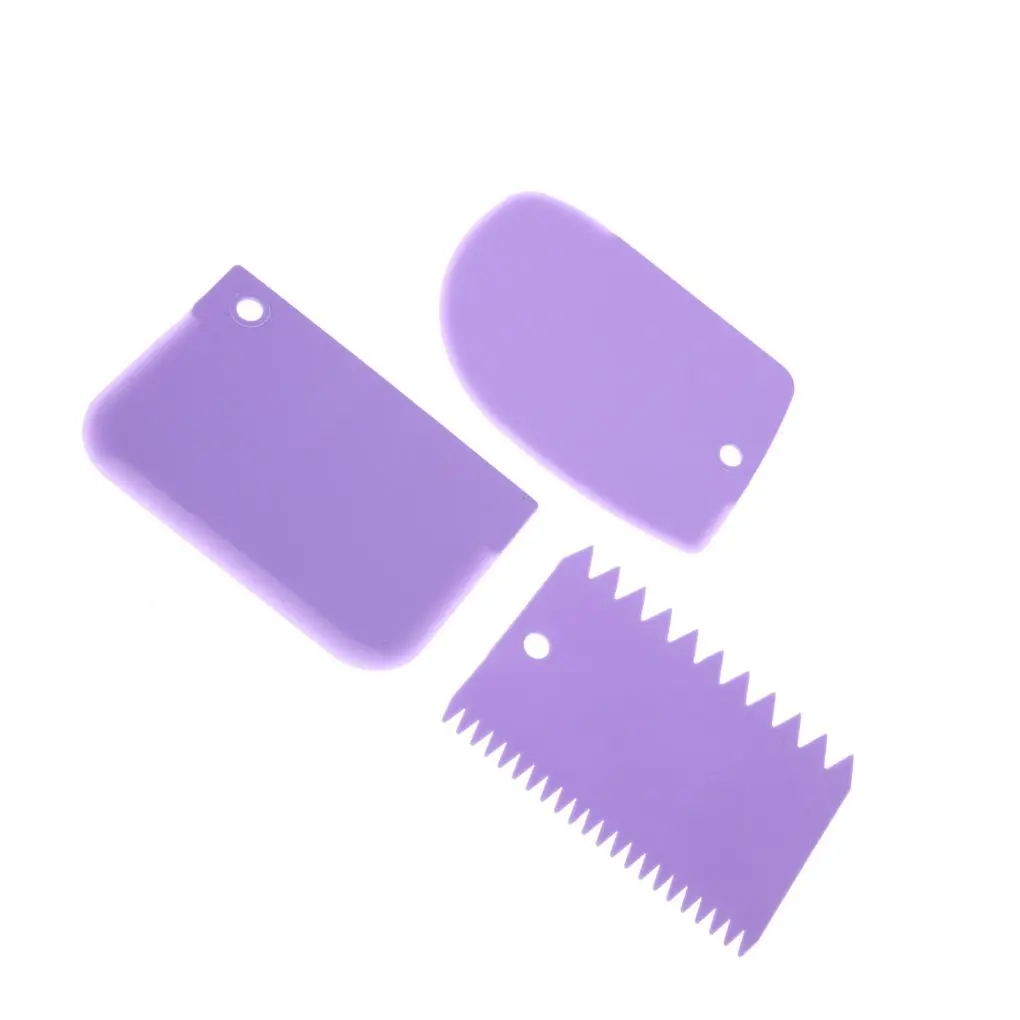 

3PCS/Set Plastic Cake Decorating Tools Dough Icing Scrappers Kitchen Accessaries Cake Edge Smoother Kit