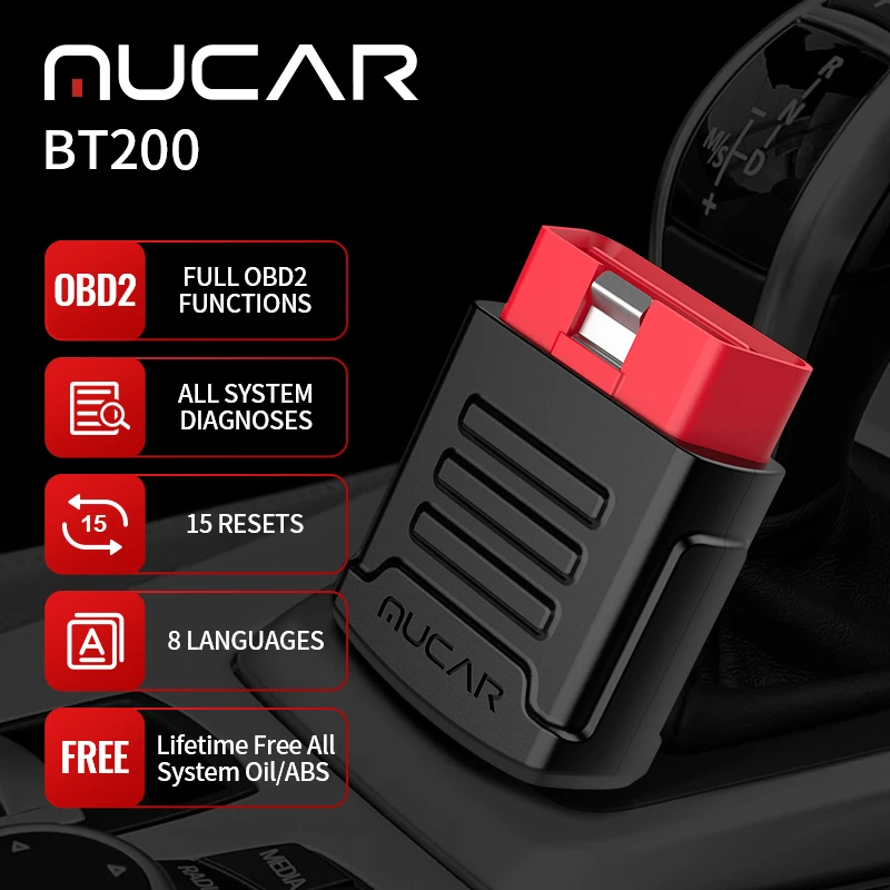 Диагностический сканер MUCAR BT200 для всех автомобилей устройство чтения кодов с