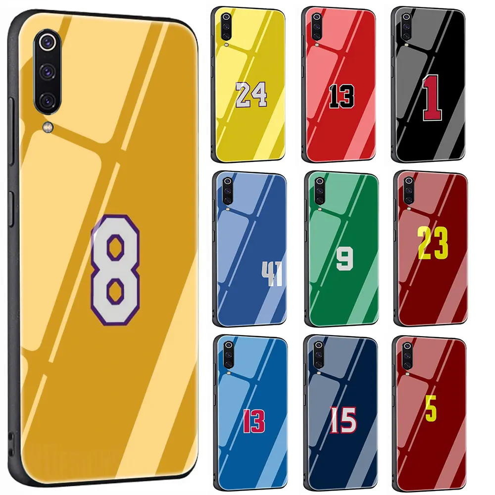 Забавные мячи в корзине номер закаленное Стекло чехол для Xiaomi 8 Lite A1 A2 9 Redmi Note 5 6 7 Pro 6A 4X F1