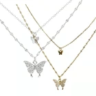 Ожерелье с подвеской-бабочкой, Двухслойное ожерелье с кулоном-цепочкой, очаровательные свадебные подарки