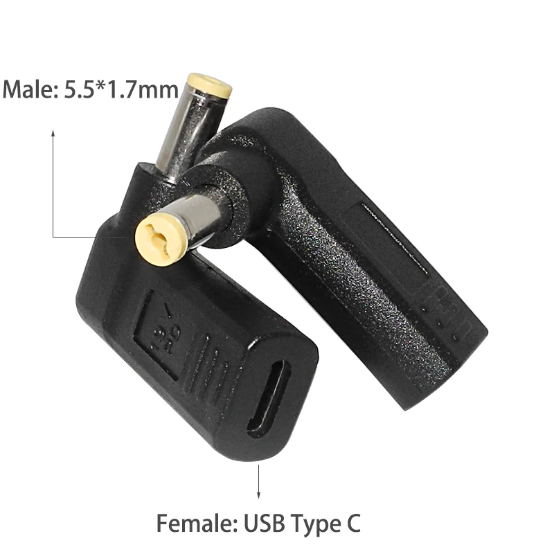DC 5 5x1 7 мм разъем источника питания преобразователь кабель шнур 19 в USB Тип C PD
