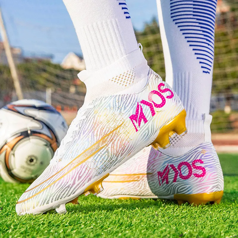Man Soccer Shoes Outdoor Professional Spikes Men Colorful High top Soccer Sneakers Unisex Cleats Sock Football Turf Shoes Men
