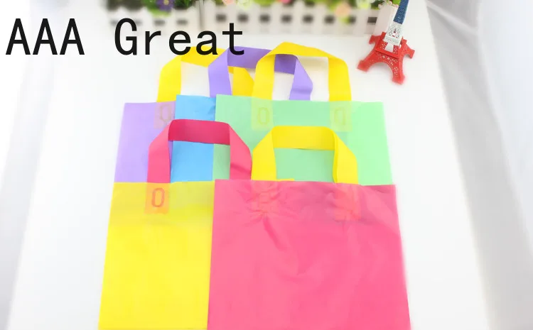 Пластиковые пакеты 50 шт./лот подарочный пакет на свадьбу день рождения ручка для