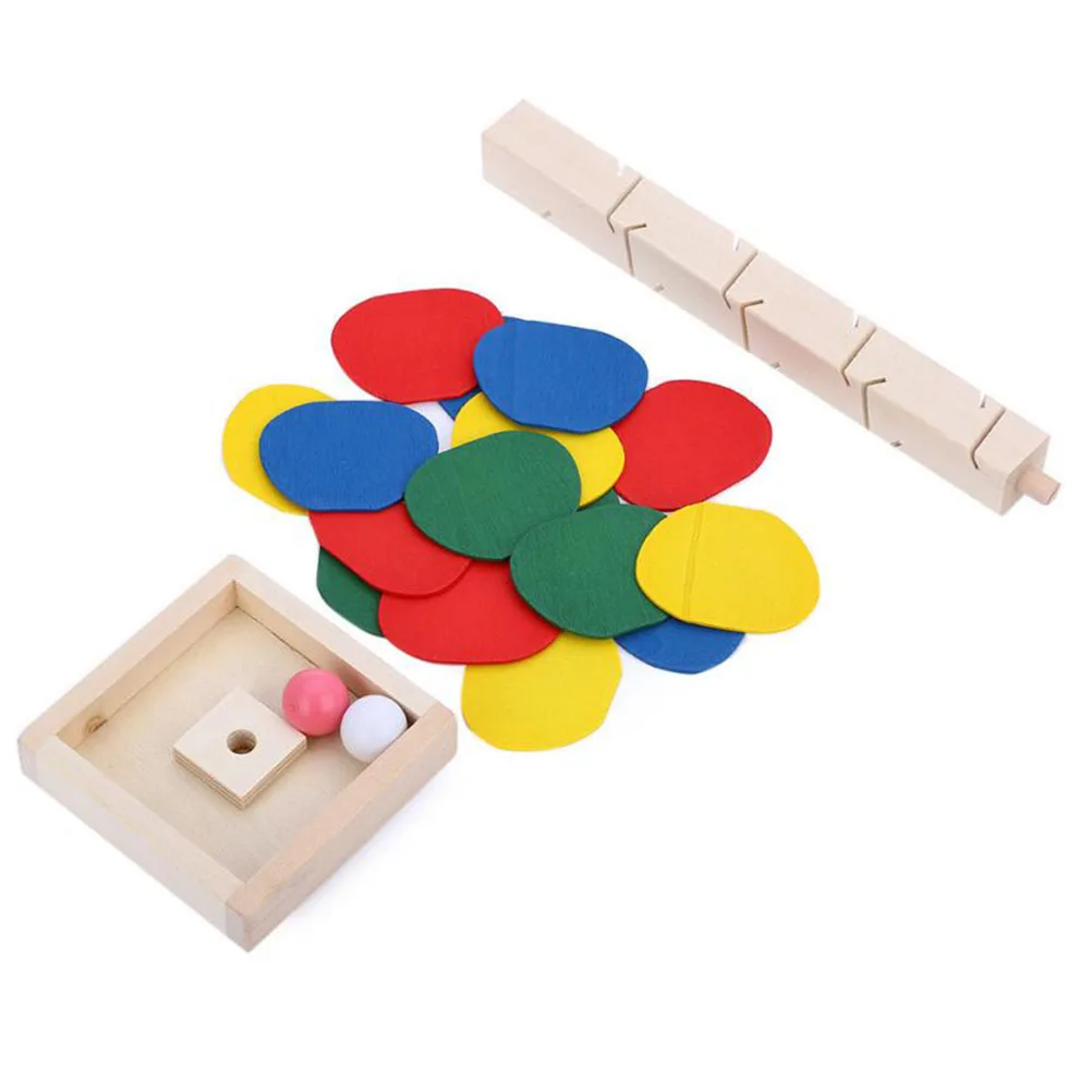 Детский Деревянный конструктор сделай сам цветные строительные блоки листья