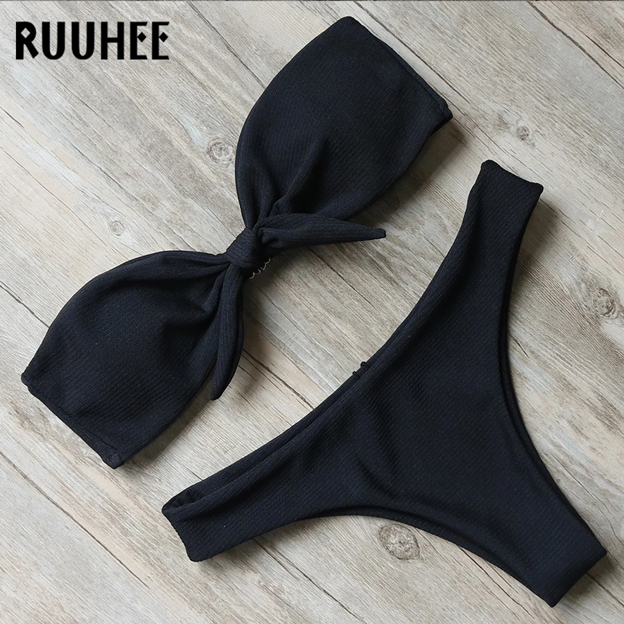 RUUHEE, бикини, купальник, бандо, пуш-ап, комплект бикини, женский бикини, купальник, женская летняя пляжная одежда, купальник