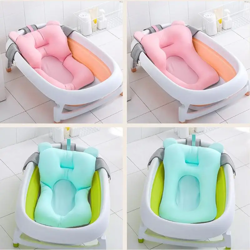 Baby Shower Bath Tub Pad Non-Slip Bathtub Seat Support Mat Newborn Safety Security Cushion Foldable Soft Pillow | Мать и ребенок