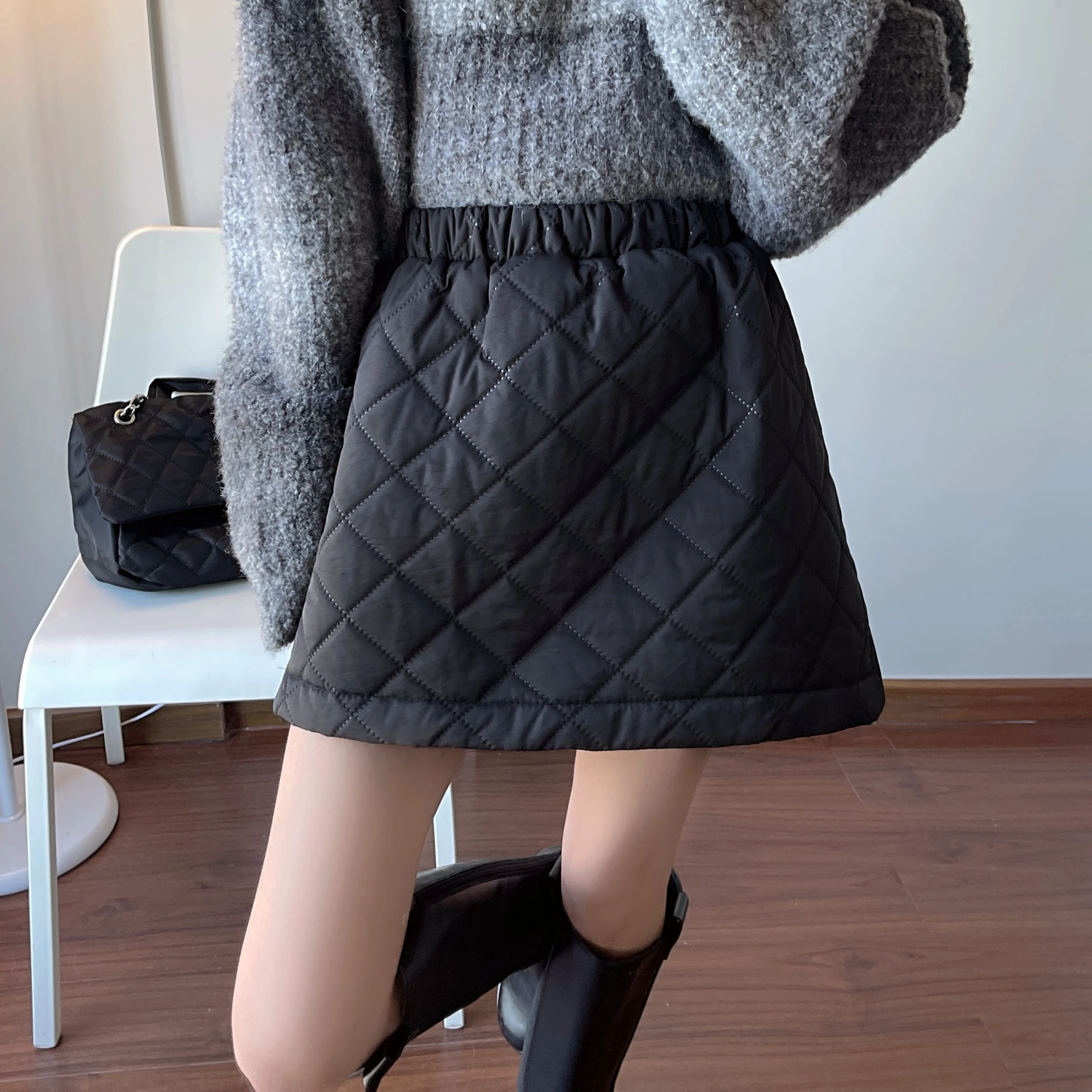 

Женская осенне-зимняя юбка со стразами, черная юбка трапециевидной формы, новая модель 2022 года