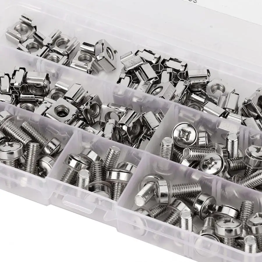 for bolts 50Pcs/Set M6x20 Network Cabinet Rack Screws Captive Nut Cage + M6 Nuts Car Accessories | Автомобили и мотоциклы