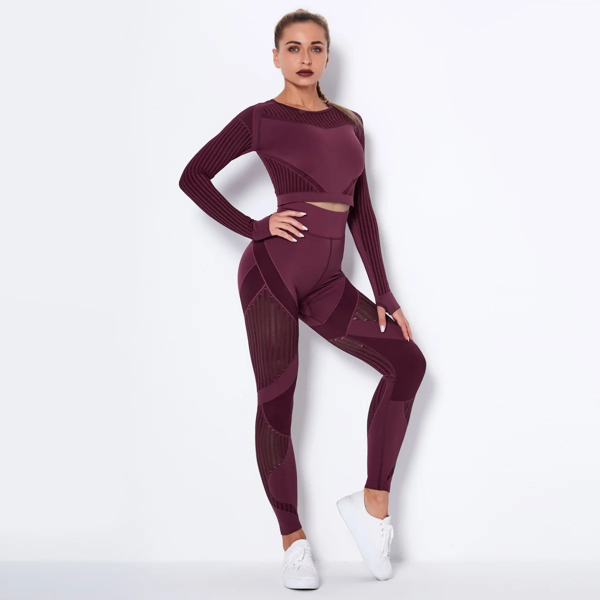 

2PCS Seamless Yoga Clothing Set Sports Suit Women Sportswear Sports Outfit Fitness Set Athletic Wear Gym Workout Clothes