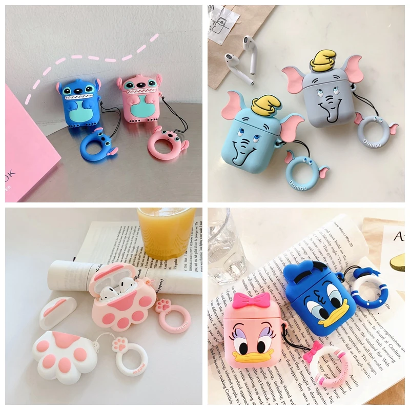 Для Airpods 2 силиконовый чехол забавные аксессуары Защитные чехлы для AirPods Apple 3D