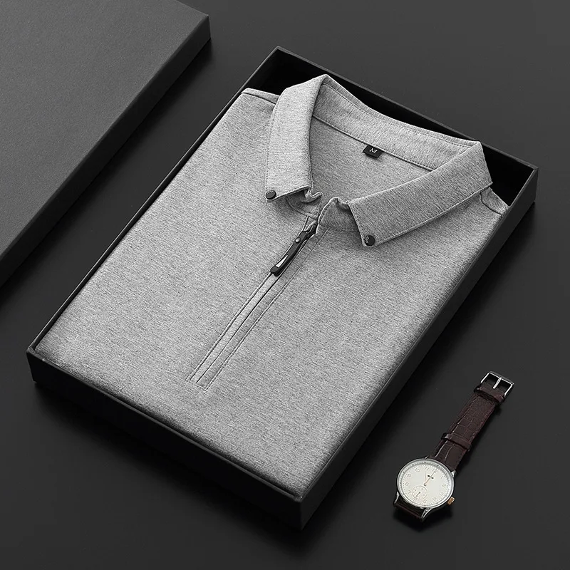 

2021 New Men's Fashion Solid Color Lapel Polo Shirts Slim-fit Casual Blouse Cotton Tee Mens Clothing Summer Short Sleeve Shirts