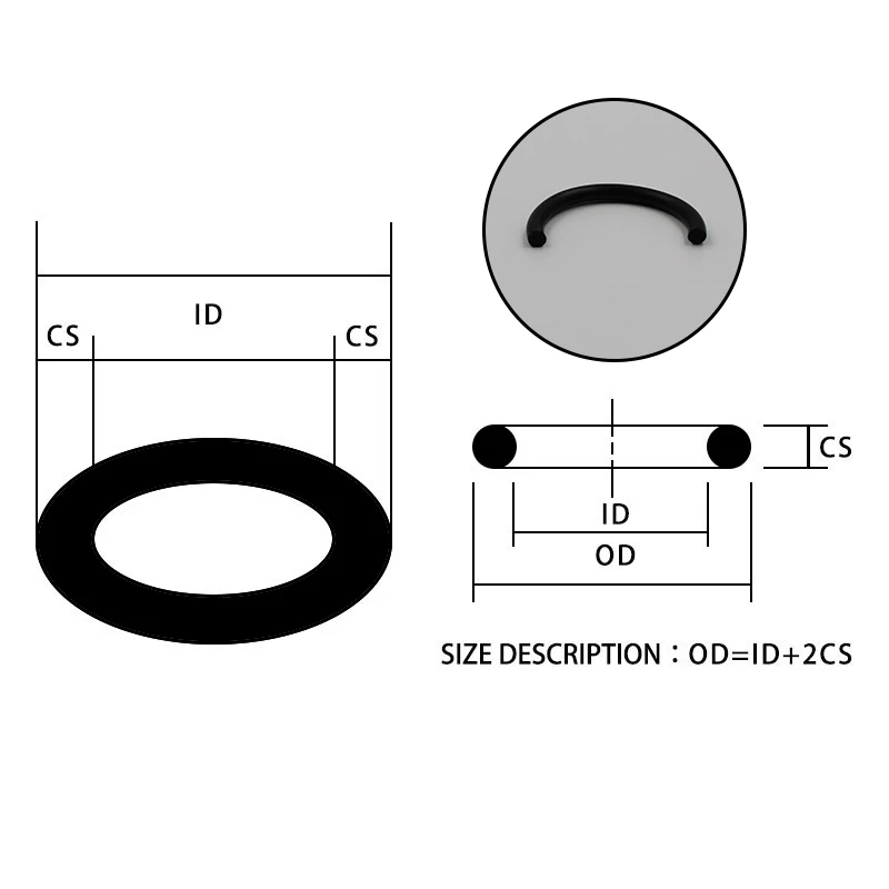10 шт./лот резиновый черный NBR CS1.8mm ID42.3/43 7/45/46.2/47.5/48.7/50 мм уплотнительное кольцо
