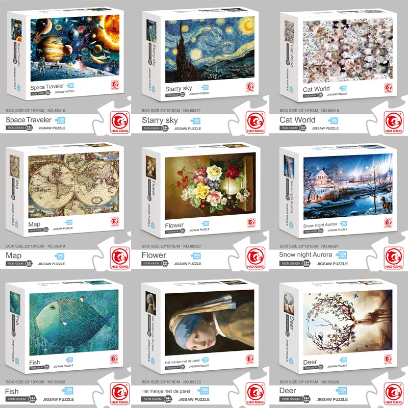 

Adult paper puzzle 1000 pieces of various animal landscapes customized landscape character puzzle DIY toys as gifts