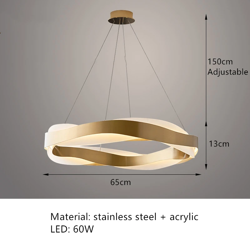 

Золотая подвесная светодиодная люстра IWP