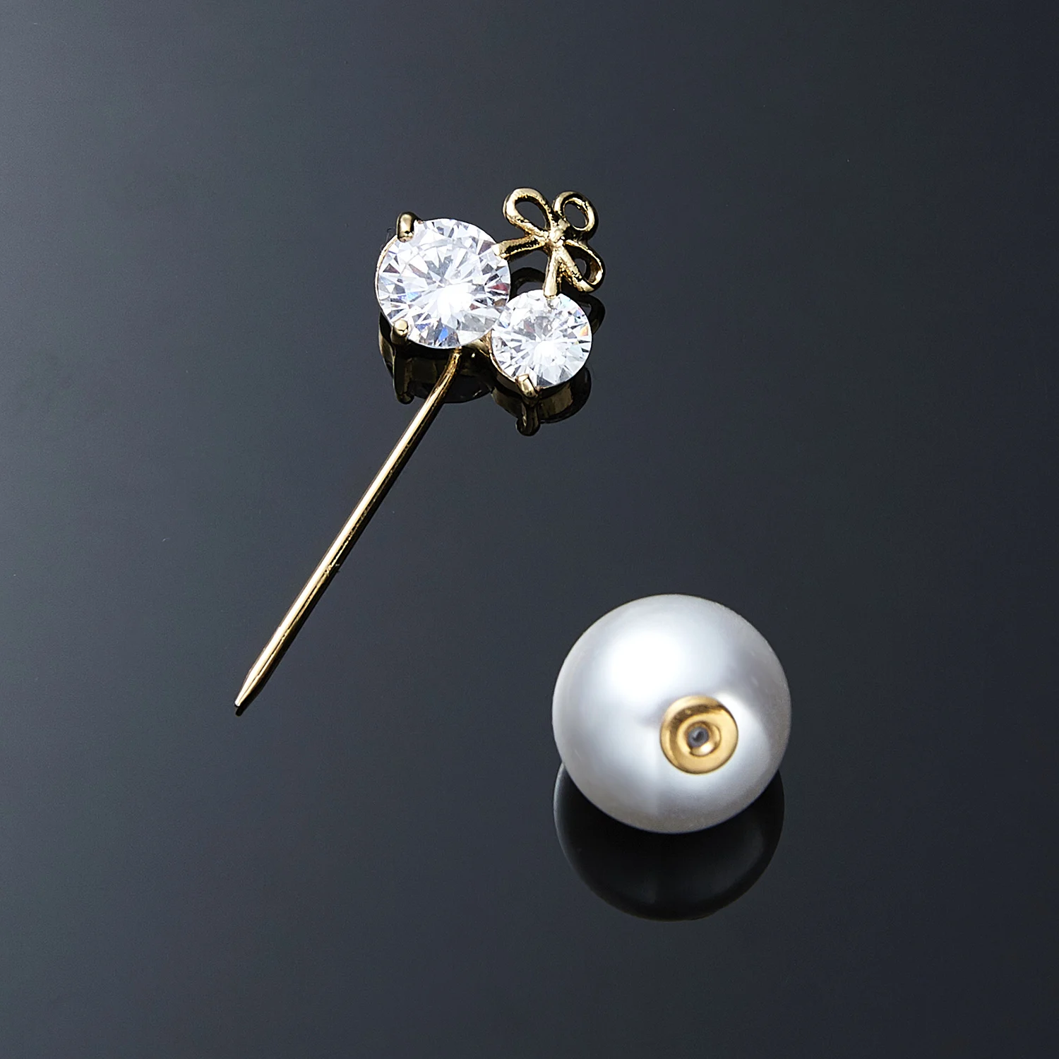 Женская Брошь с жемчугом и цирконом короткая брошь бусинами в форме