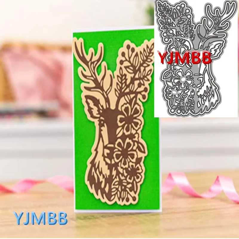 

YJMBB 2021 New Cute Flowers And Deer #2 Metal Cutting Mould Scrapbook Album Paper DIY Card Craft Embossing Die Cutting