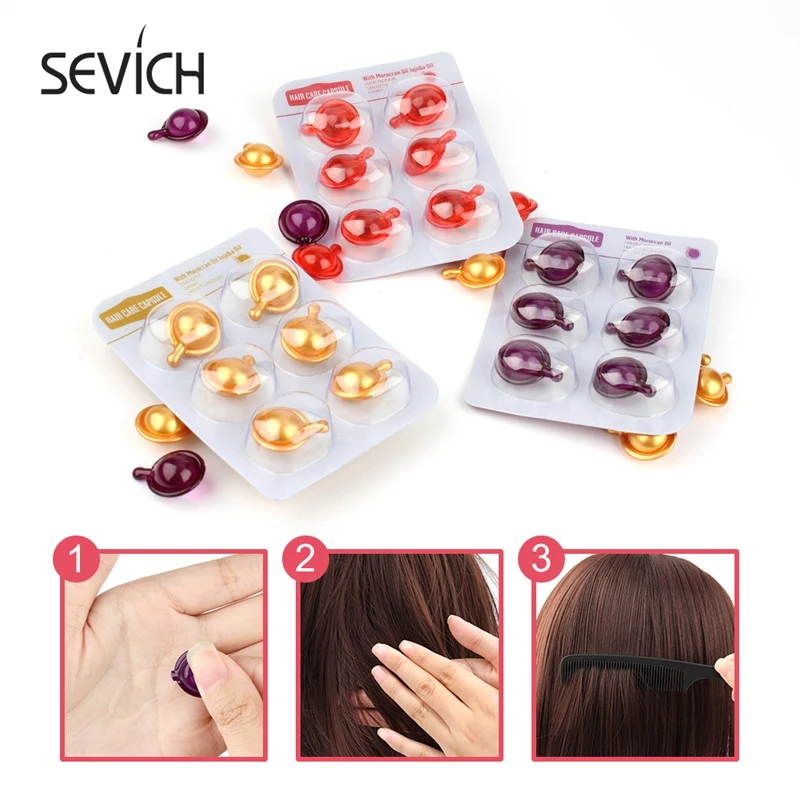 

HOT Sevich Vitamin Oil Capsule for Repair Damage Hair Keratin Complex Oil Smooth Hair Serum Hair Care Silky Hair Moroccan Oil