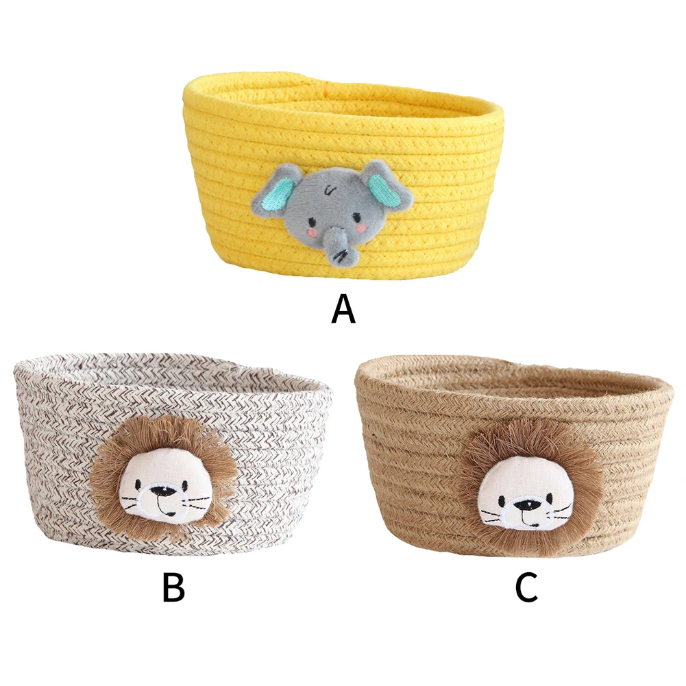 Storage Basket Organizer Bathroom Cute Animal Sundries Box Home Portable Laundry Holder Office Dormitory Cotton Rope Desktop | Дом и сад