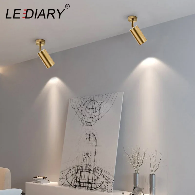 LEDIARY вращающаяся Золотая потолочная лампа регулируемая угловая точечная 7 Вт GU10